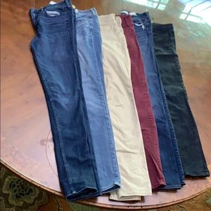 5 Abercrombie & Fitch and 1 no name black skinny